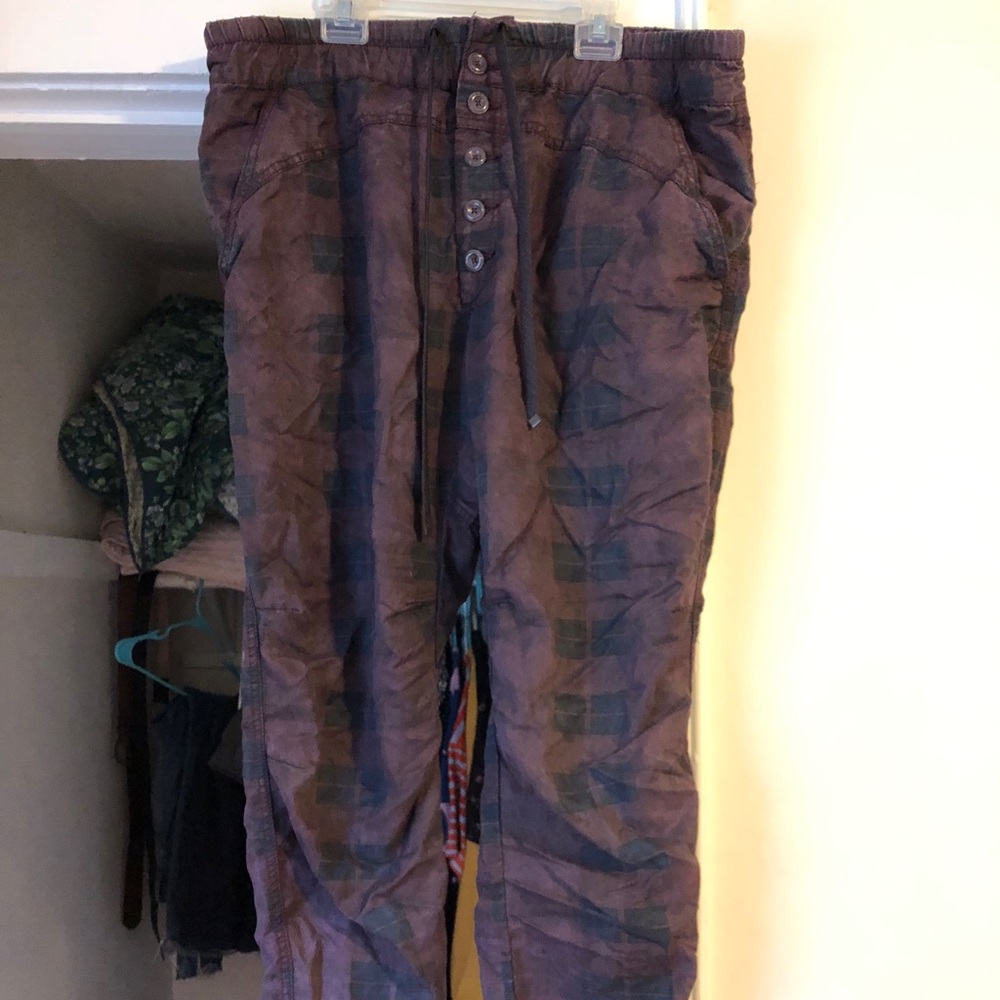 Anthropologie Plaid Joggers